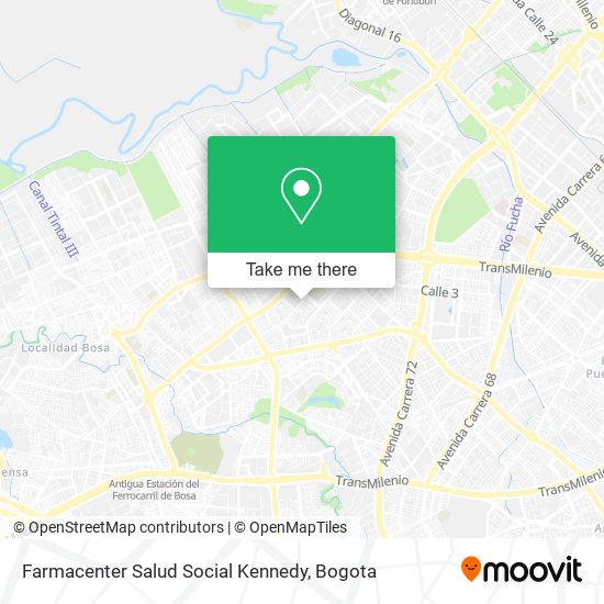 Mapa de Farmacenter Salud Social Kennedy