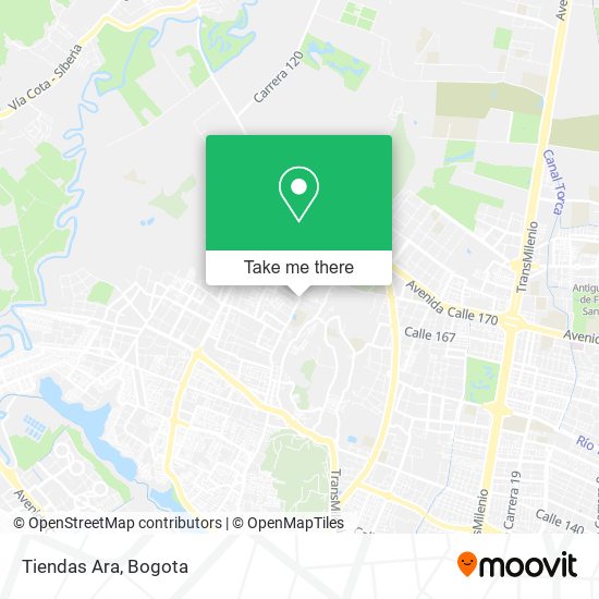 Tiendas Ara map