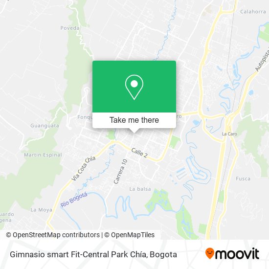 Mapa de Gimnasio smart Fit-Central Park Chía
