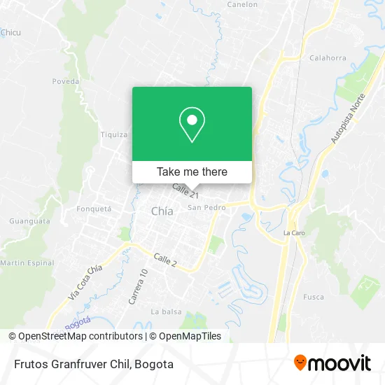 Frutos Granfruver Chil map