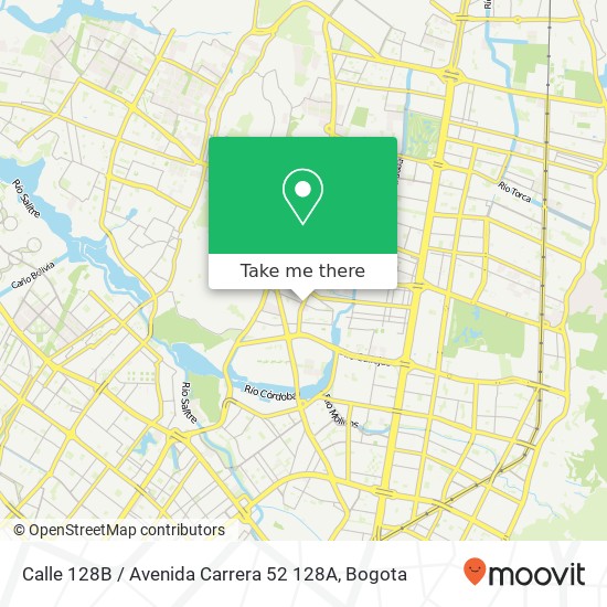 Calle 128B / Avenida Carrera 52 128A map