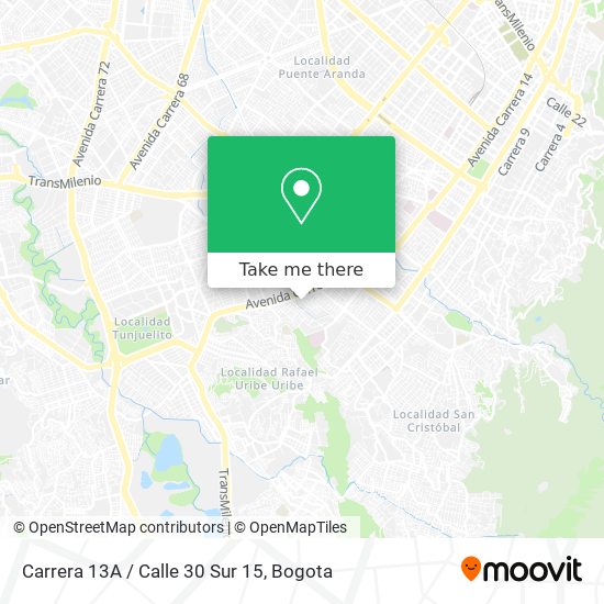 Mapa de Carrera 13A / Calle 30 Sur 15