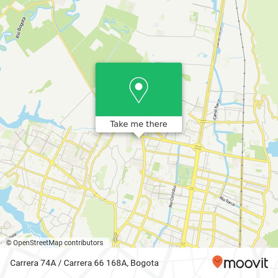 Mapa de Carrera 74A / Carrera 66 168A