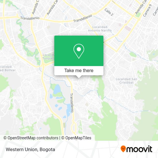 Mapa de Western Union