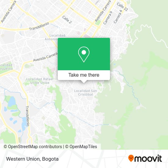 Mapa de Western Union
