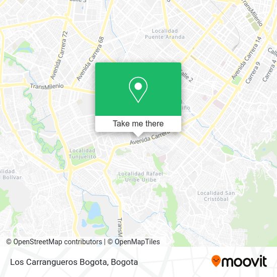 Mapa de Los Carrangueros Bogota