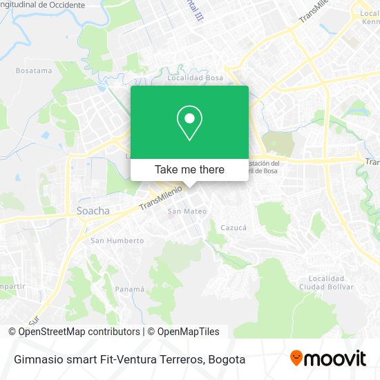 Mapa de Gimnasio smart Fit-Ventura Terreros