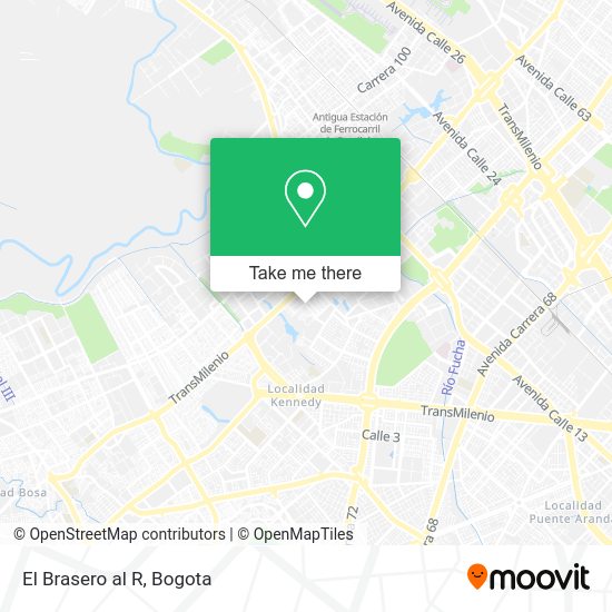Mapa de El Brasero al R