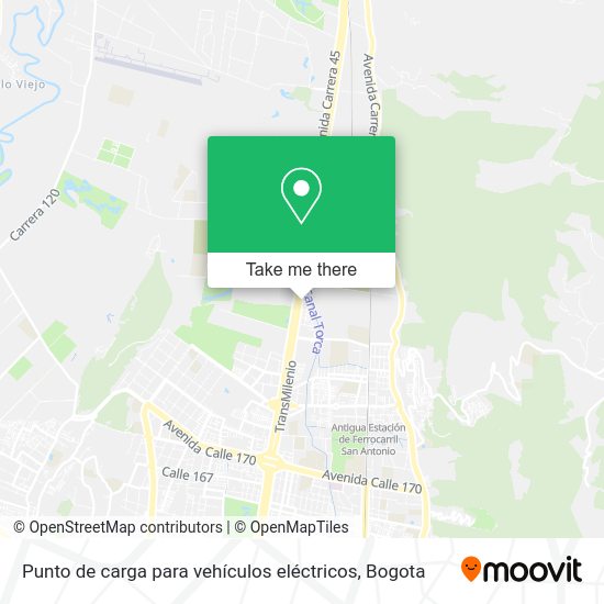 Punto de carga para vehículos eléctricos map