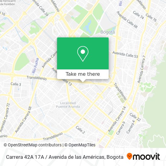 Carrera 42A 17A / Avenida de las Américas map