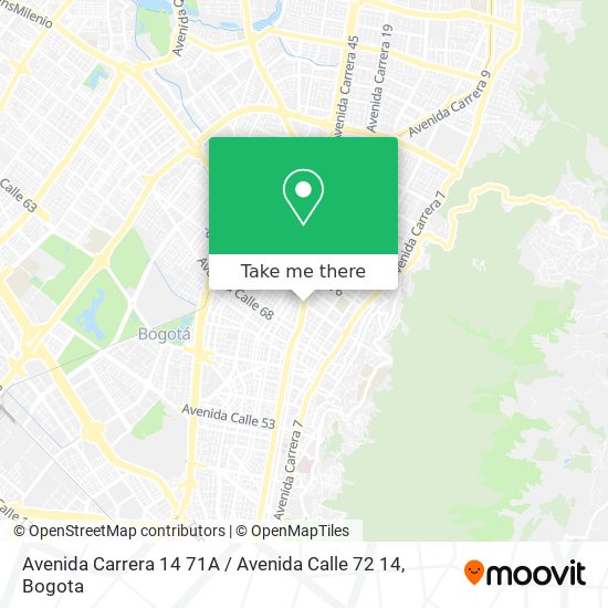 Mapa de Avenida Carrera 14 71A / Avenida Calle 72 14