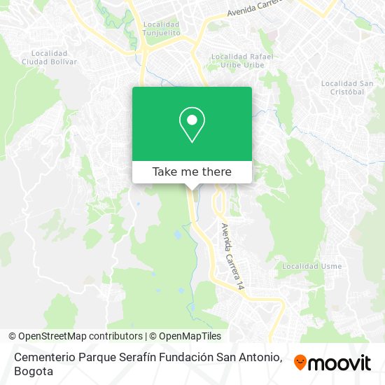 Cementerio Parque Serafín Fundación San Antonio map