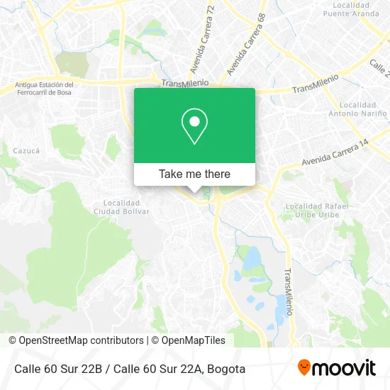 Mapa de Calle 60 Sur 22B / Calle 60 Sur 22A