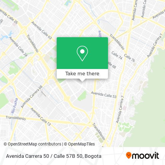 Mapa de Avenida Carrera 50 / Calle 57B 50