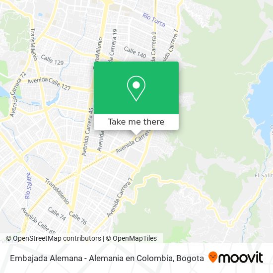 Embajada Alemana - Alemania en Colombia map