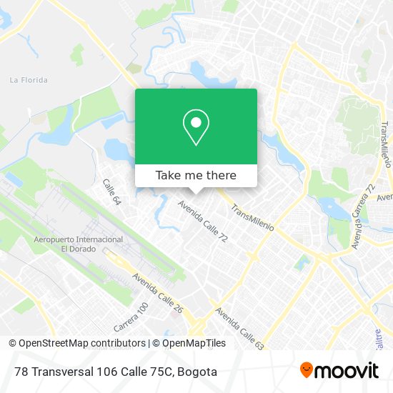 Mapa de 78 Transversal 106 Calle 75C