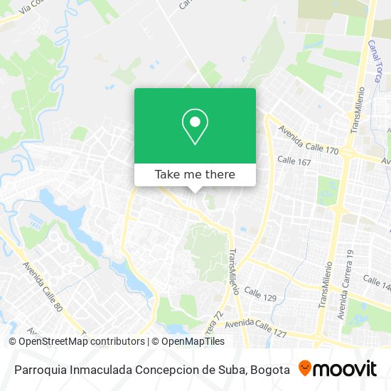Parroquia Inmaculada Concepcion de Suba map