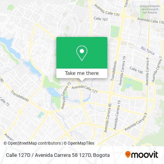 Mapa de Calle 127D / Avenida Carrera 58 127D