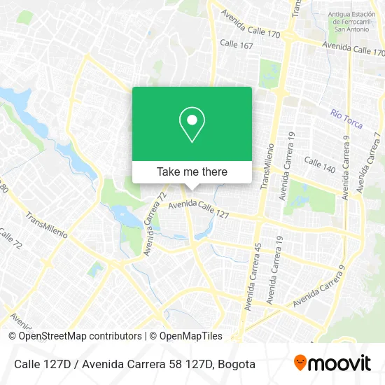 Mapa de Calle 127D / Avenida Carrera 58 127D