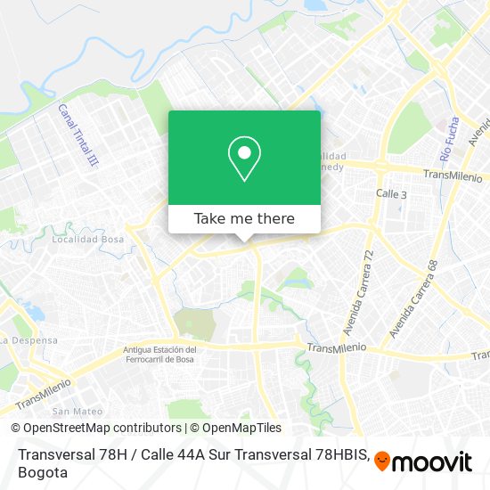 Mapa de Transversal 78H / Calle 44A Sur Transversal 78HBIS