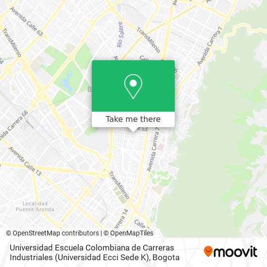 Universidad Escuela Colombiana de Carreras Industriales (Universidad Ecci Sede K) map