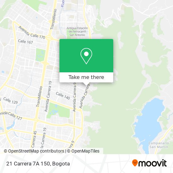 Mapa de 21 Carrera 7A 150