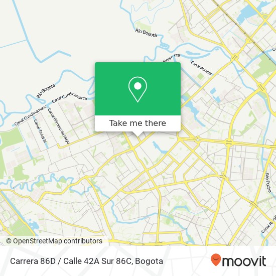 Mapa de Carrera 86D / Calle 42A Sur 86C