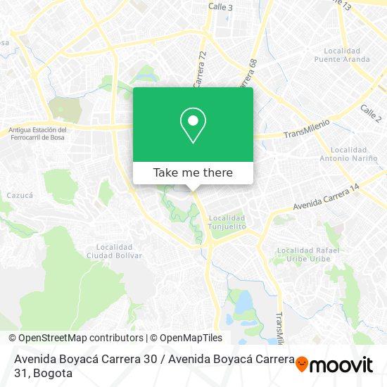 Mapa de Avenida Boyacá Carrera 30 / Avenida Boyacá Carrera 31