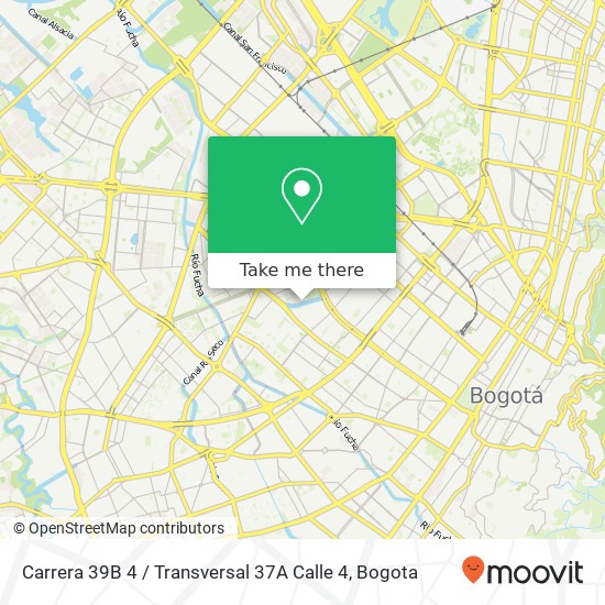 Mapa de Carrera 39B 4 / Transversal 37A Calle 4