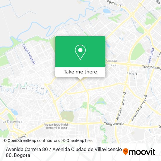 Mapa de Avenida Carrera 80 / Avenida Ciudad de Villavicencio 80
