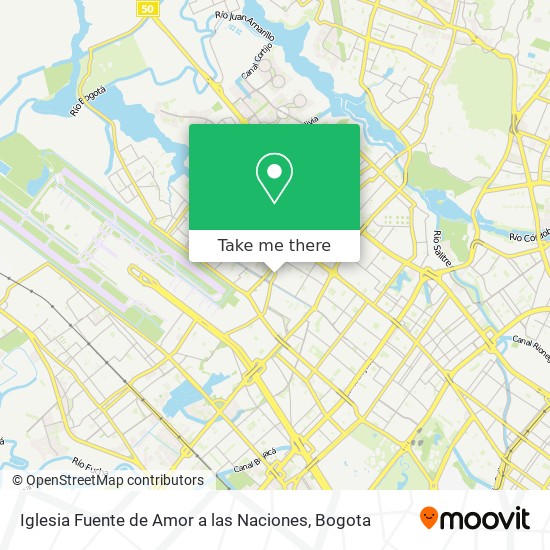 Iglesia Fuente de Amor a las Naciones map