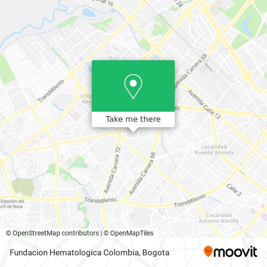 Mapa de Fundacion Hematologica Colombia