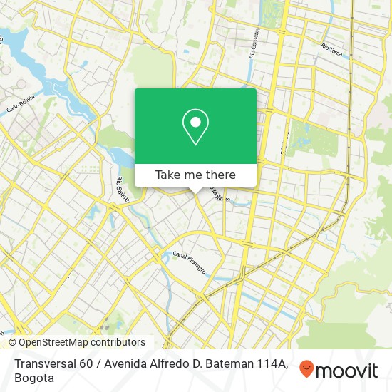 Transversal 60 / Avenida Alfredo D. Bateman 114A map