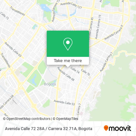 Avenida Calle 72 28A / Carrera 32 71A map