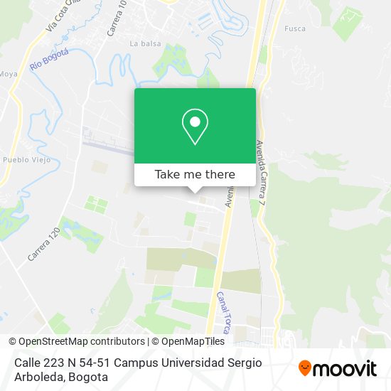 Calle 223 N 54-51 Campus Universidad Sergio Arboleda map