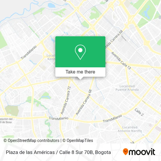 Mapa de Plaza de las Américas / Calle 8 Sur 70B