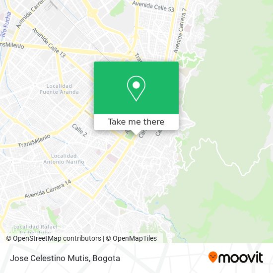 Jose Celestino Mutis map