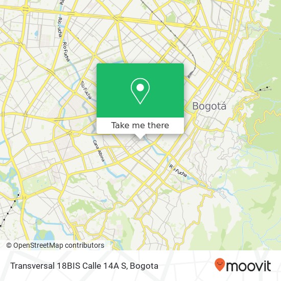 Mapa de Transversal 18BIS Calle 14A S