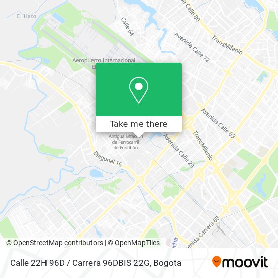 Mapa de Calle 22H 96D / Carrera 96DBIS 22G