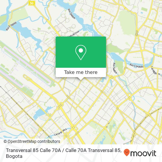 Transversal 85 Calle 70A / Calle 70A Transversal 85 map