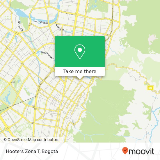 Hooters Zona T map