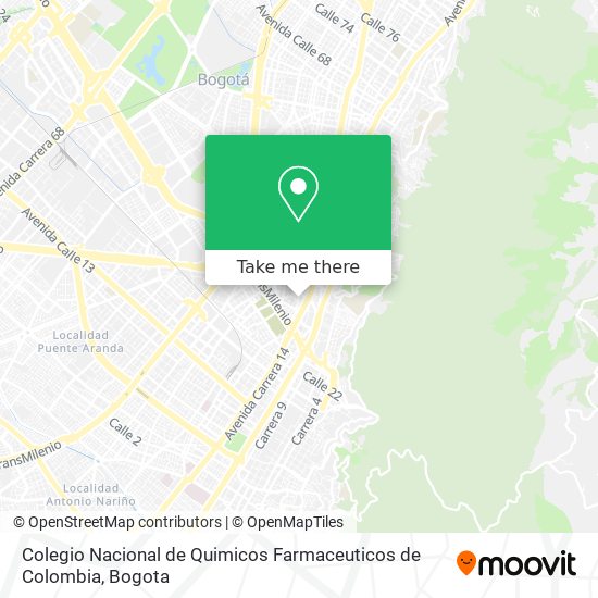 How to get to Colegio Nacional de Quimicos Farmaceuticos de Colombia in  Teusaquillo by SITP or Transmilenio?