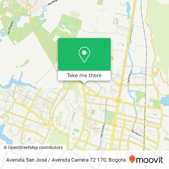 Avenida San José / Avenida Carrera 72 170 map