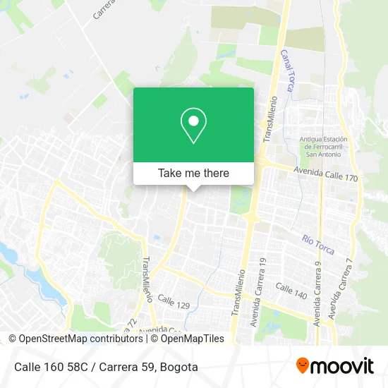 Mapa de Calle 160 58C / Carrera 59