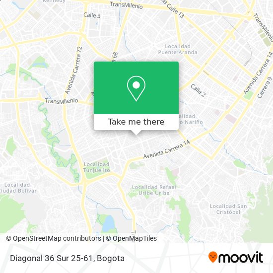 Mapa de Diagonal 36 Sur 25-61