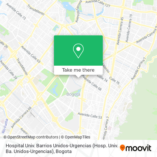 Hospital Univ. Barrios Unidos-Urgencias (Hosp. Univ. Ba. Unidos-Urgencias) map