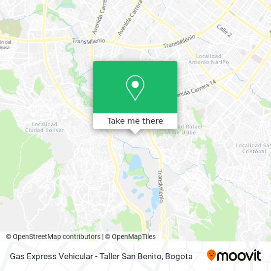 Gas Express Vehicular - Taller San Benito map