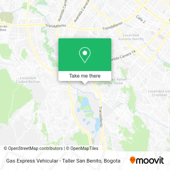 Gas Express Vehicular - Taller San Benito map