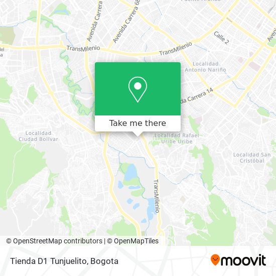 Tienda D1 Tunjuelito map