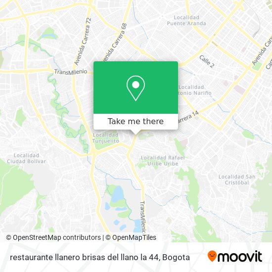 restaurante llanero brisas del llano la 44 map